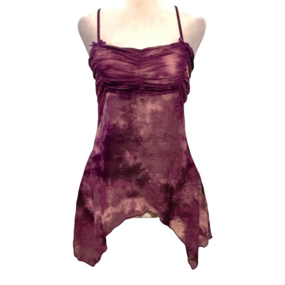 Vanity Purple Asymmetrical Fitted Tank Top Fairycore Y2K Size Medium